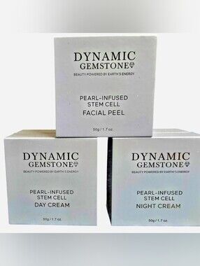 Dynamic Gemstone Pearl-Infused Stem Cell Facial Peel, Day & Night Creams SET